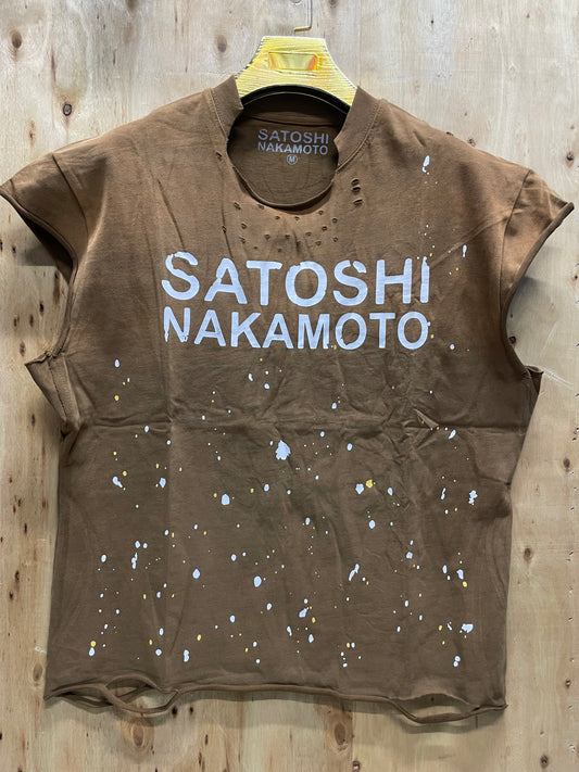 Satoshi Nakamoto distressed Tshirt