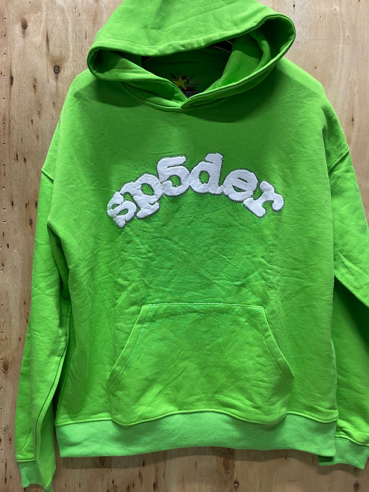 Sp5der Rhinestone Logo Hoodie (Slime Green)
