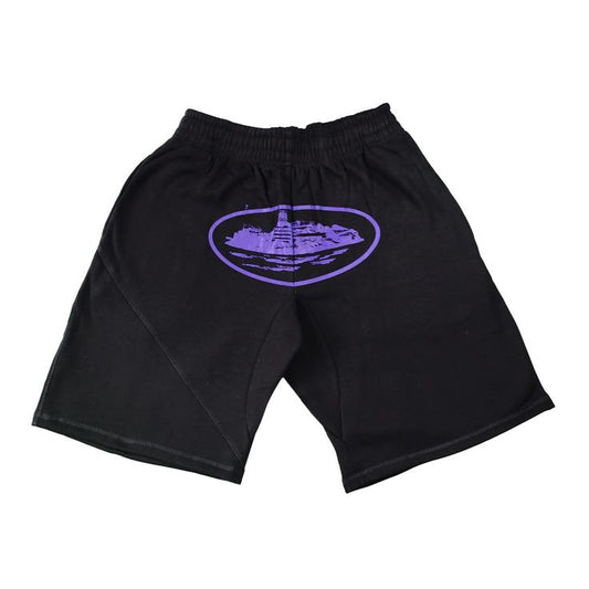 Men's Corteiz Alcatraz Shorts in Black_Purple